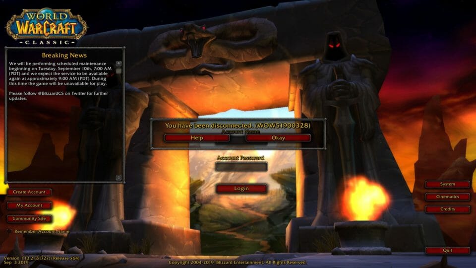 Disconnected from WoW