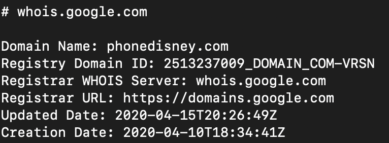PayPal Phish Whois